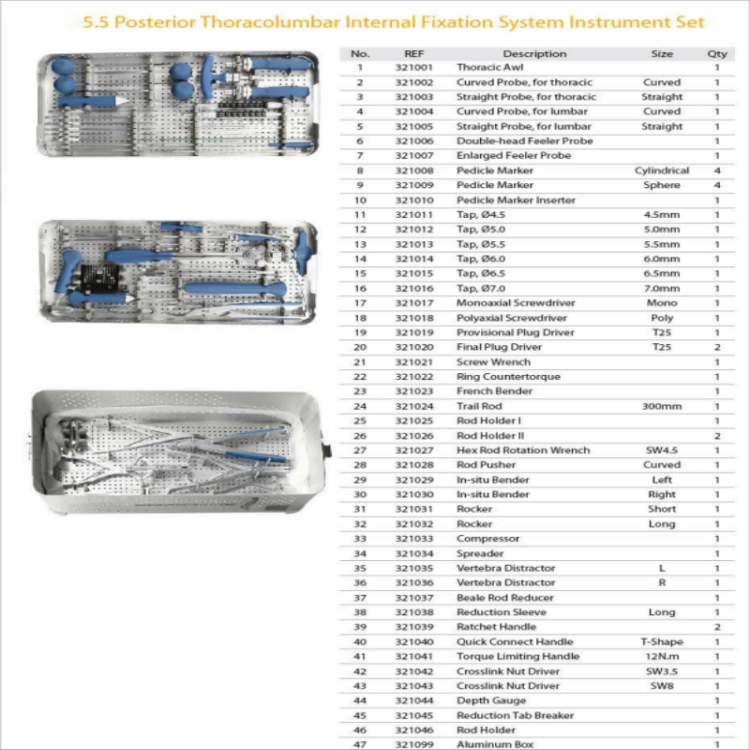आंतरिक स्पाइनल फिक्सेशन सेट